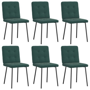 vidaXL Eetkamerstoelen 6 st fluweel donkergroen