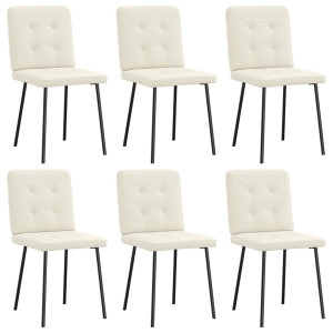 vidaXL Eetkamerstoelen 6 st fluweel crèmekleurig