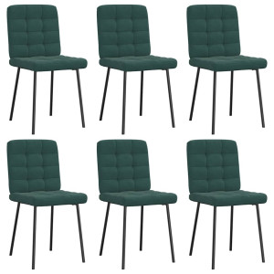 vidaXL Eetkamerstoelen 6 st fluweel donkergroen