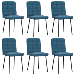 vidaXL Eetkamerstoelen 6 st fluweel blauw