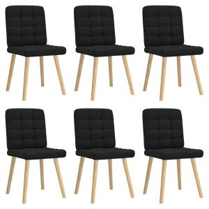 vidaXL Eetkamerstoelen 6 st stof zwart