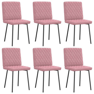 vidaXL Eetkamerstoelen 6 st fluweel roze