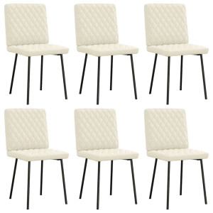 vidaXL Eetkamerstoelen 6 st fluweel crèmekleurig