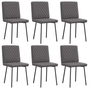 vidaXL Eetkamerstoelen 6 st kunstleer grijs