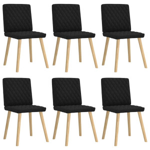 vidaXL Eetkamerstoelen 6 st stof zwart