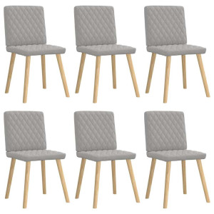 vidaXL Eetkamerstoelen 6 st stof wolk grijs