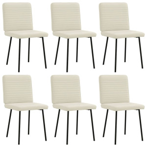 vidaXL Eetkamerstoelen 6 st fluweel crèmekleurig