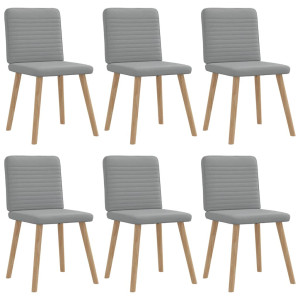 vidaXL Eetkamerstoelen 6 st stof lichtgrijs