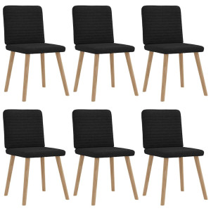 vidaXL Eetkamerstoelen 6 st stof zwart
