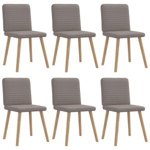 vidaXL Eetkamerstoelen 6 st stof taupe