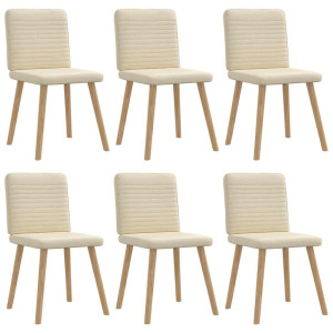 vidaXL Eetkamerstoelen 6 st stof crèmekleurig