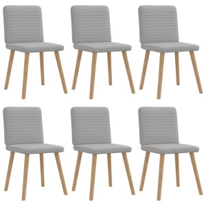 vidaXL Eetkamerstoelen 6 st stof wolk grijs