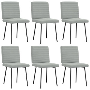 vidaXL Eetkamerstoelen 6 st fluweel lichtgrijs