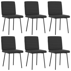 vidaXL Eetkamerstoelen 6 st kunstleer zwart