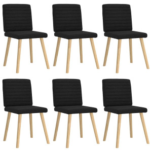 vidaXL Eetkamerstoelen 6 st stof zwart