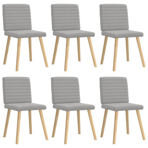 vidaXL Eetkamerstoelen 6 st stof wolk grijs