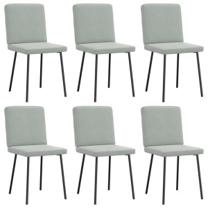 vidaXL Eetkamerstoelen 6 st fluweel lichtgrijs