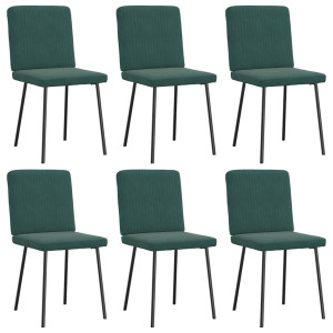 vidaXL Eetkamerstoelen 6 st fluweel donkergroen