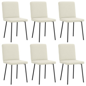 vidaXL Eetkamerstoelen 6 st fluweel crèmekleurig