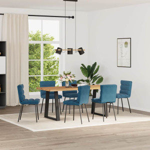 vidaXL Eetkamerstoelen 6 st fluweel blauw