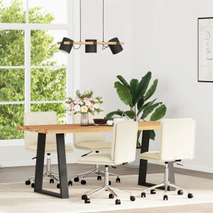 vidaXL Eetkamerstoelen 4 st kunstleer crèmekleurig