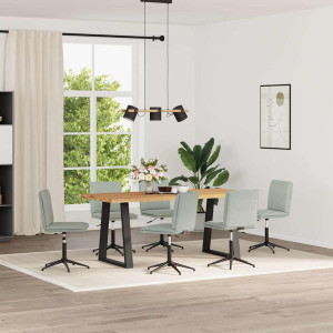 vidaXL Eetkamerstoelen 6 st fluweel lichtgrijs