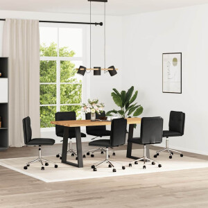 vidaXL Eetkamerstoelen 6 st kunstleer zwart
