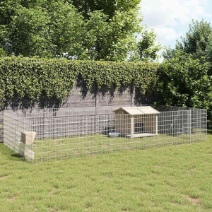 vidaXL Dierenverblijf 24 panelen 54x80 cm gegalvaniseerd ijzer