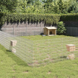 vidaXL Dierenverblijf 48 panelen 54x80 cm gegalvaniseerd ijzer