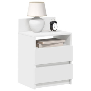 vidaXL Nachtkastje met 2 lades 40x33x60 cm wit