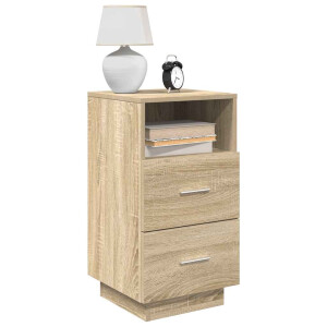 vidaXL Nachtkastje met 2 lades 36x36x68 cm sonoma eikenkleurig