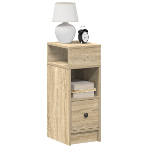 vidaXL Nachtkastje met lade 25x31x66 cm sonoma eikenkleurig