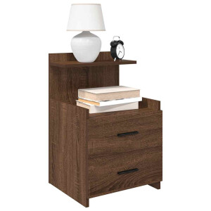 vidaXL Nachtkastjes 2 st met 2 lades bruin eikenkleurig 40x36,5x62 cm