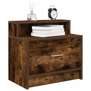 vidaXL Nachtkastje met lade 51x31x47 cm gerookt eikenkleurig