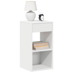 vidaXL Nachtkastje met lade 35x34x66,5 cm wit