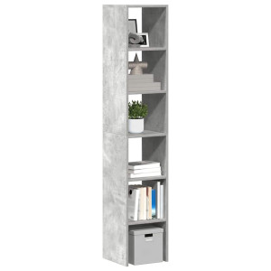 vidaXL Boekenkasten 2 st stapelbaar 30x30x80cm bewerkt hout betongrijs