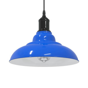 vidaXL Hanglamp in hoogte verstelbaar E27 Ø31 cm metaal donkerblauw