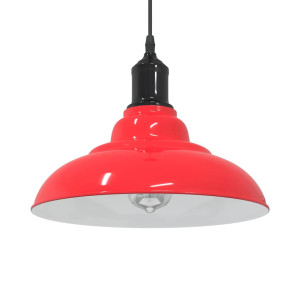 vidaXL Hanglamp in hoogte verstelbaar E27 Ø31 cm metaal glanzend rood