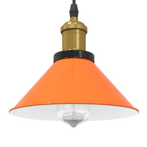 vidaXL Hanglamp in hoogte verstelbaar E27 Ø22cm metaal glanzend oranje