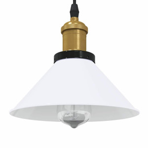 vidaXL Hanglamp in hoogte verstelbaar E27 Ø22 cm metaal glanzend wit