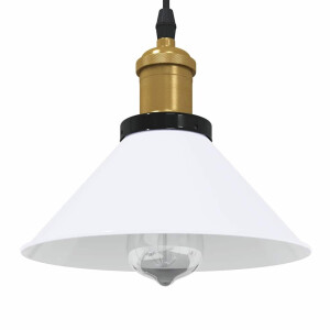 vidaXL Hanglamp in hoogte verstelbaar E27 Ø22 cm metaal glanzend wit