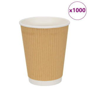 vidaXL Papieren koffiekopjes 500 st 12oz 300 ml bruin