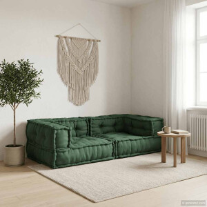 vidaXL 2-zits modulaire bank 140x70x36 stof groen
