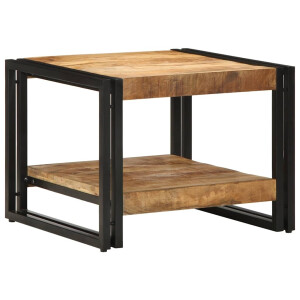 vidaXL Salontafel 50x50x38 cm massief ruw hout mango