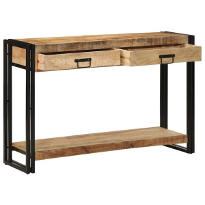 vidaXL Wandtafel met lade Bruin 120 x 33 x 75 cm Massief Mango Hout