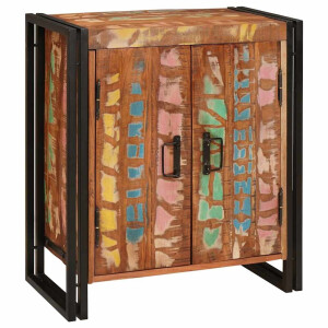 vidaXL Nachtkastje Multikleur 38 x 33 x 58 cm massief gerecycled hout