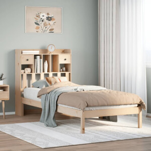 vidaXL Bed met boekenkast zonder matras massief grenenhout 75x190 cm