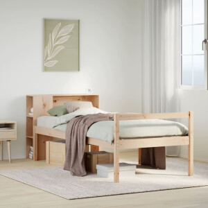 vidaXL Bed met boekenkast zonder matras massief grenenhout 75x190 cm