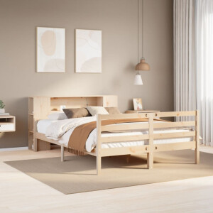 vidaXL Bed met boekenkast zonder matras massief grenenhout 150x200 cm