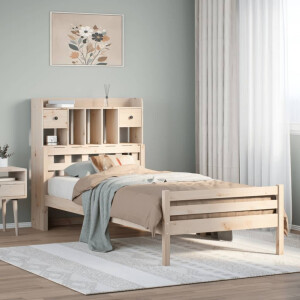 vidaXL Bed met boekenkast zonder matras massief grenenhout 100x200 cm
